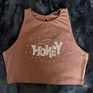 Shein “Honey” Cropped Shirt